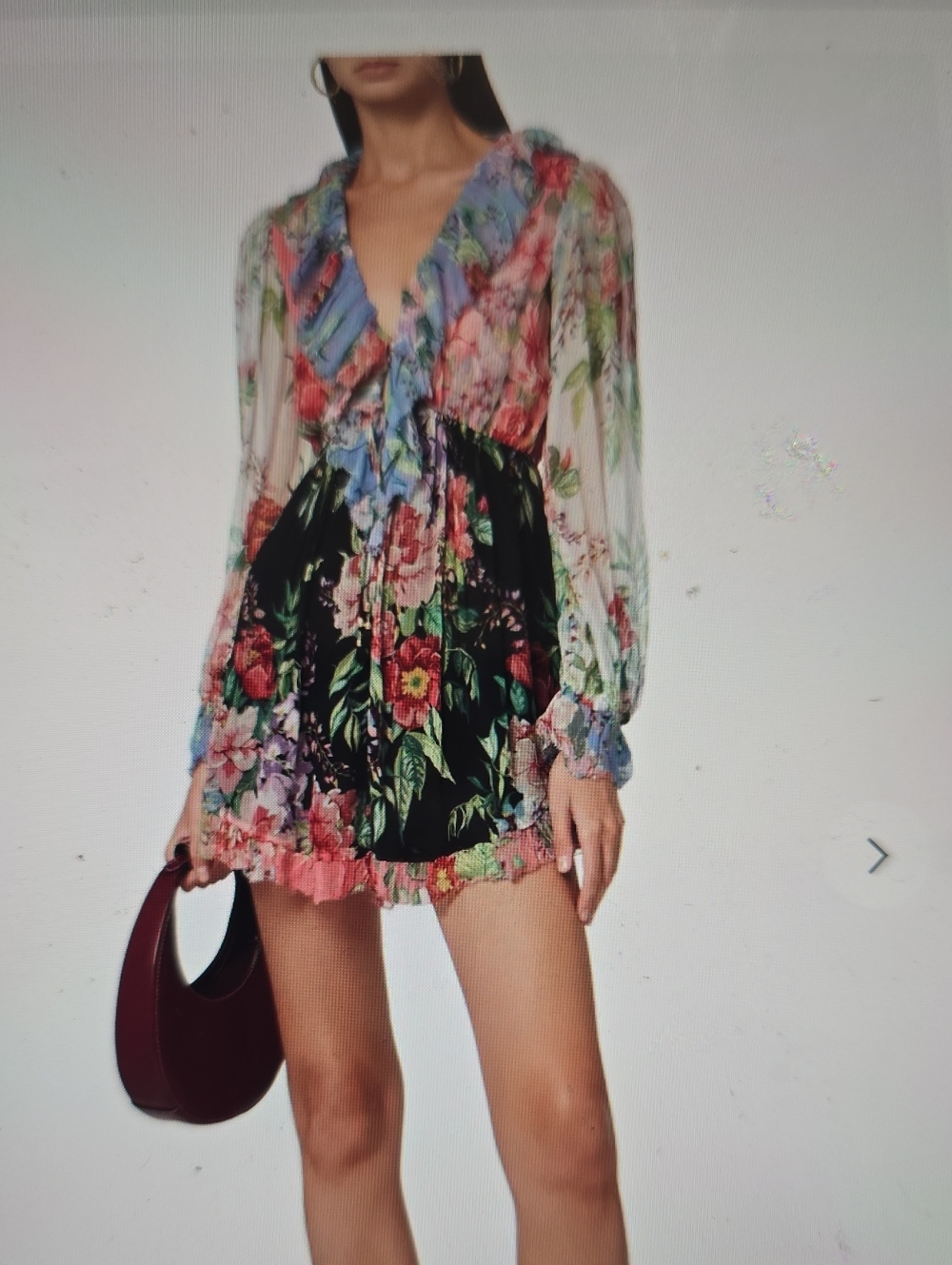 Zimmermann Multicolor Floral Ruffled‎ Romper  0